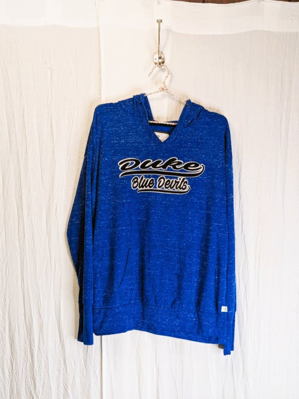 Royal Blue Heather Lightweight Womens Pullover Hoodie Duke Blue Devils XL